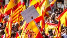 Vista de la manifestación contra el desafío independentista y por el 'seny' del domingo, 8 de octubre / EFE