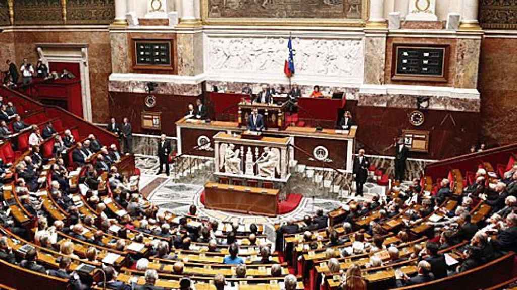 El Rey Felipe VI, durante su intervención en la Asamblea Nacional de la República francesa