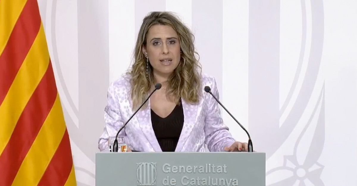 La portavoz del Govern, Patrícia Plaja, en una rueda de prensa este martes / GOVERN