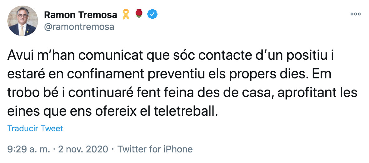 Tweet del conseller Ramon Tremosa / TWITTER