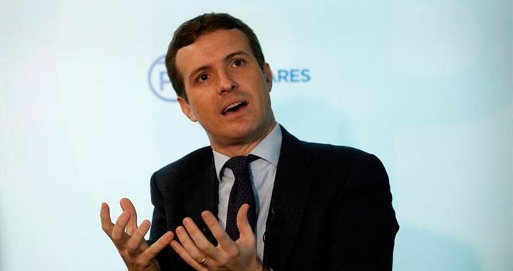 El líder del PP, Pablo Casado