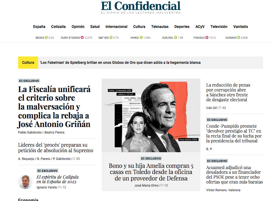 Portada de 'El Confidencial' de 11 de enero 