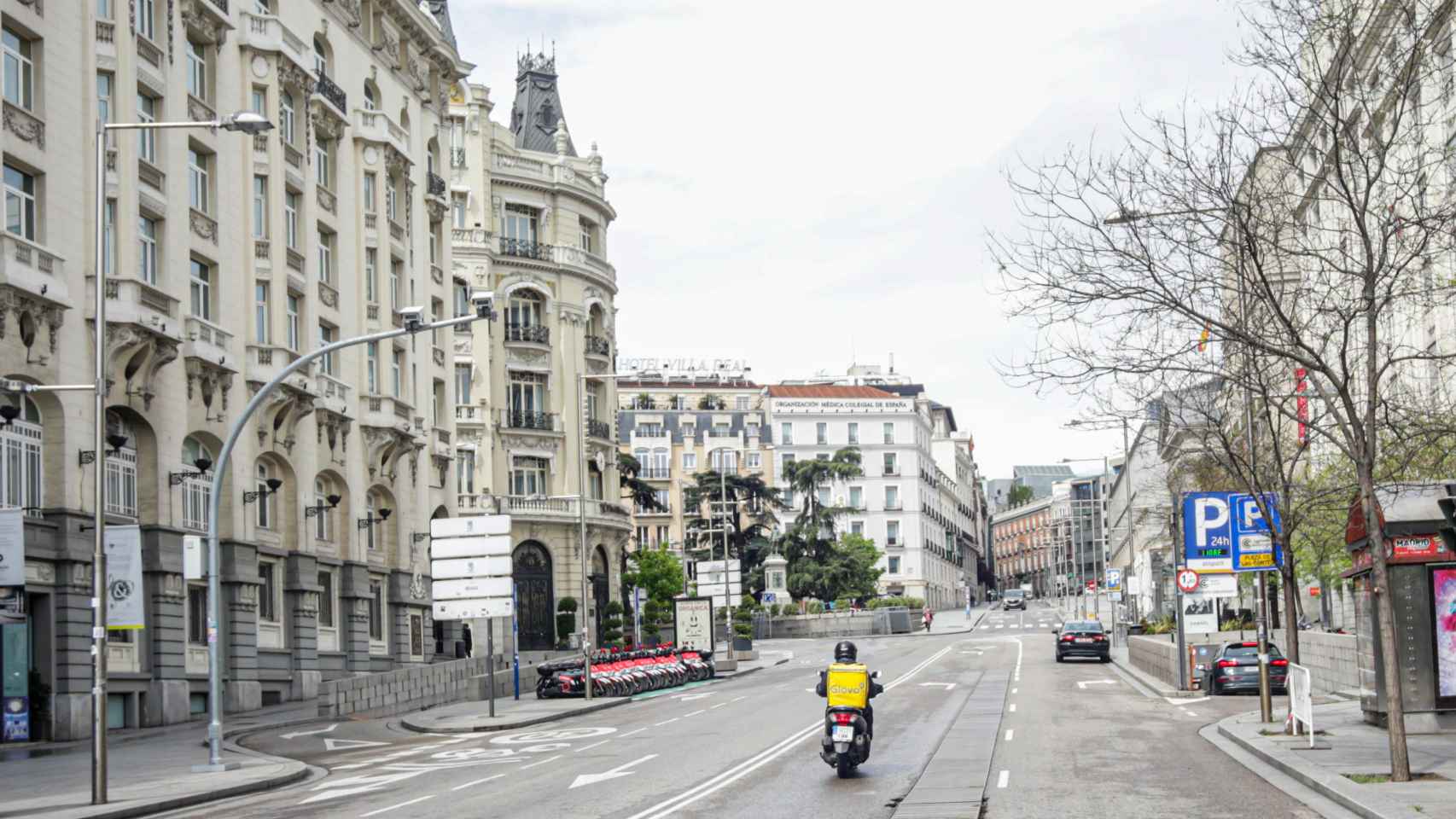 Un repartidor de Glovo en las calles durante el estado de alarma / EP