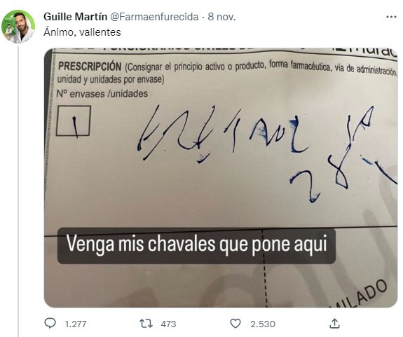 Tuit de un farmacéutico