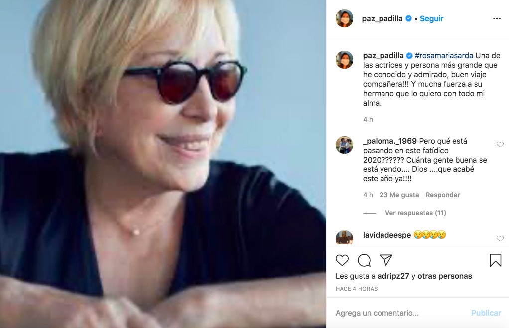 Paz Padilla llora la muerte de Rosa María Sardà / INSTAGRAM