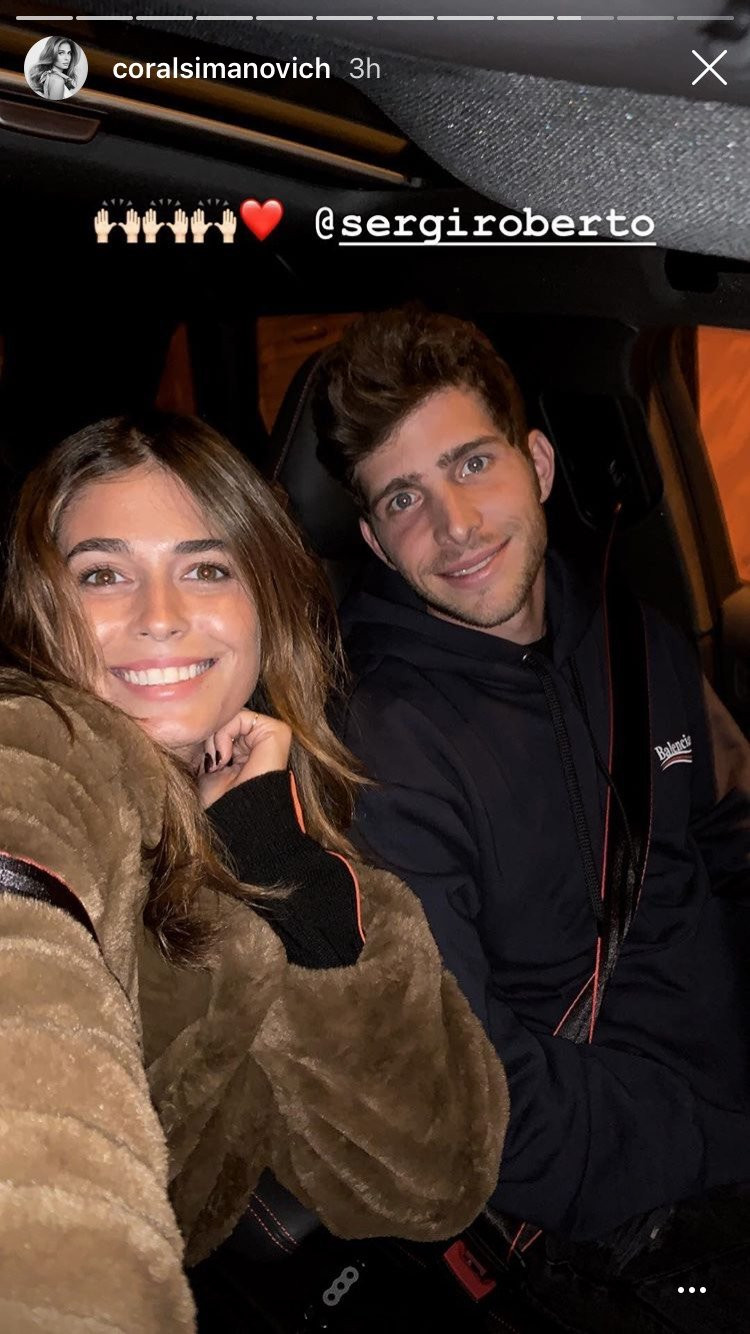 Coral Simanovich sale a celebrar la victoria con Sergi Roberto / INSTAGRAM