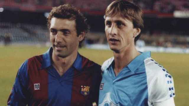 Quini y Johan Cruyff, en el Camp Nou : REDES
