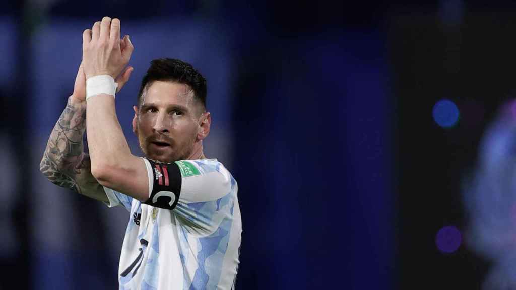 Messi celebra su gol ante Venezuela con la selección argentina / EFE