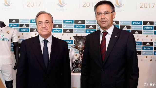 Florentino Pérez y Josep Maria Bartomeu en un evento /REAL MADRID CF
