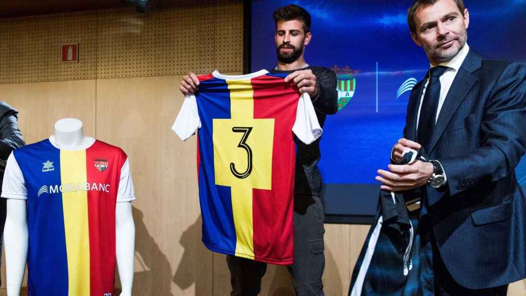 Gerard Piqué en un acto con el Andorra / EFE