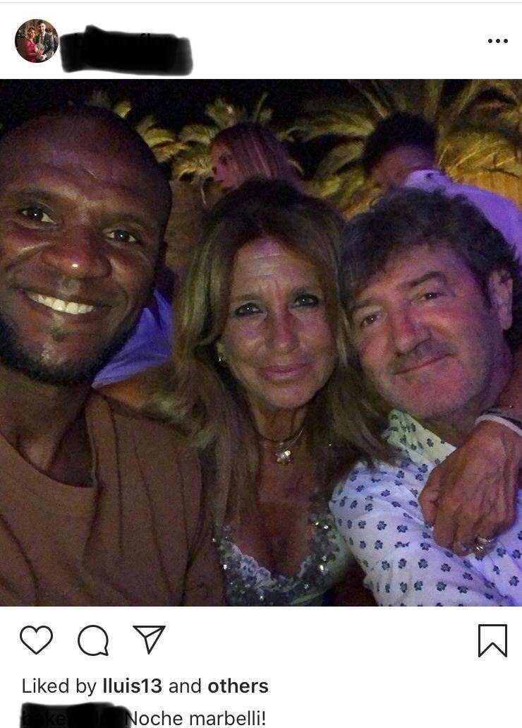 Abidal, Bakero y su mujer después de la derrota del Barça B contra el Sabadell / Redes