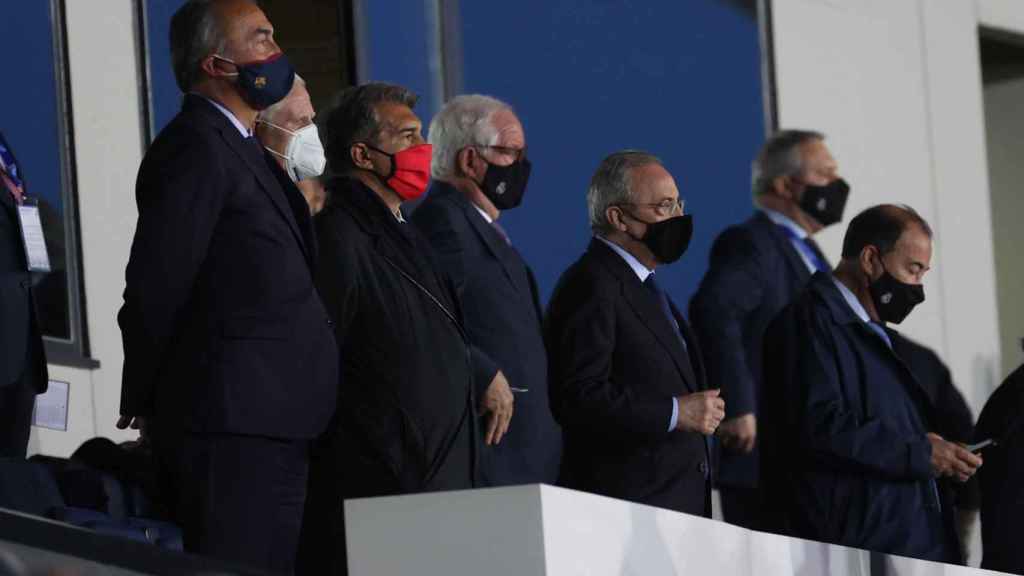 Joan Laporta en el palco del Alfredo di Stéfano / EFE