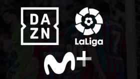 DAZN, la Liga y Movistar, en un fotomontaje / Culemanía