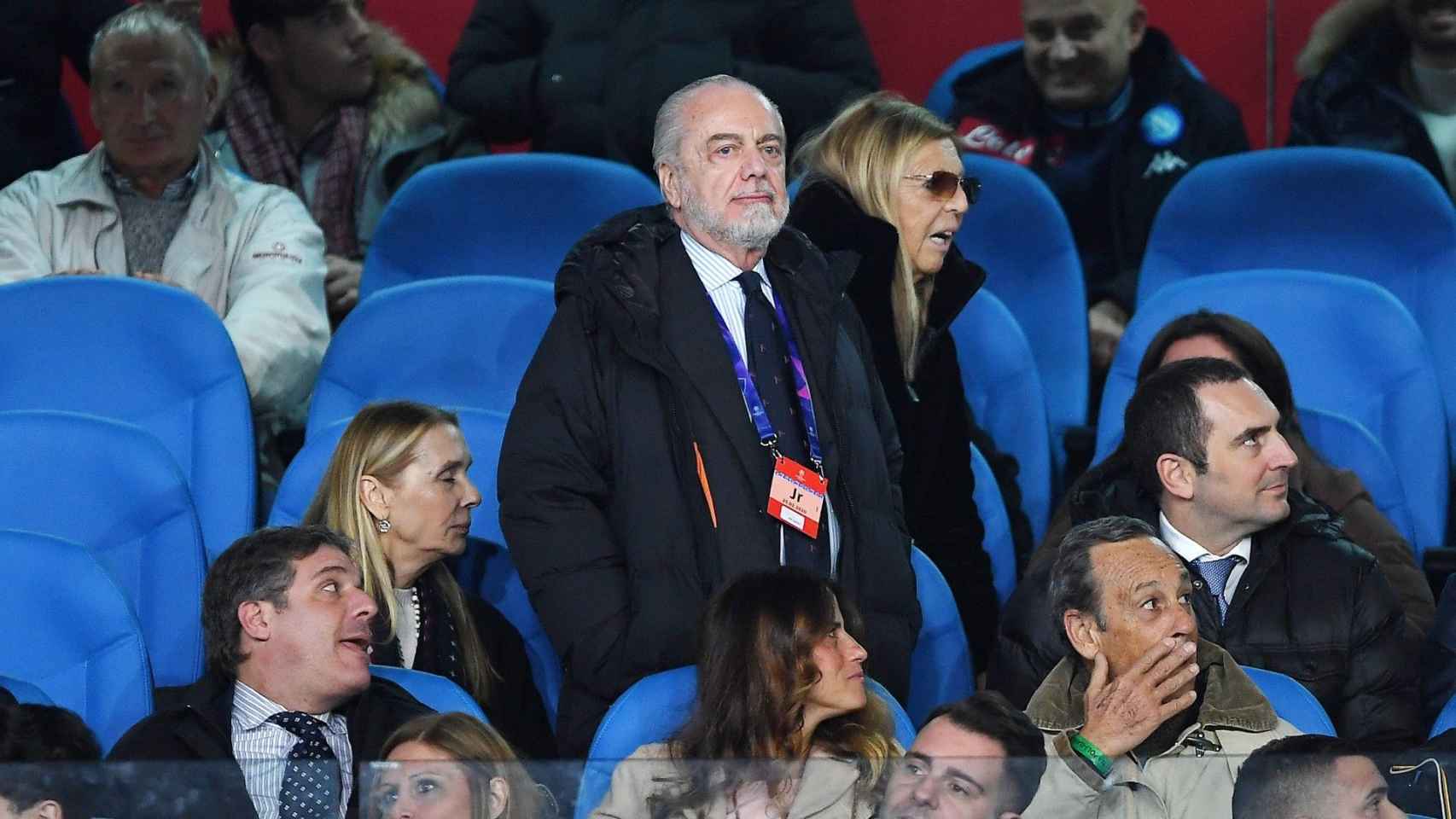 De Laurentiis en el palco de San Paolo en una imagen de archivo / Redes