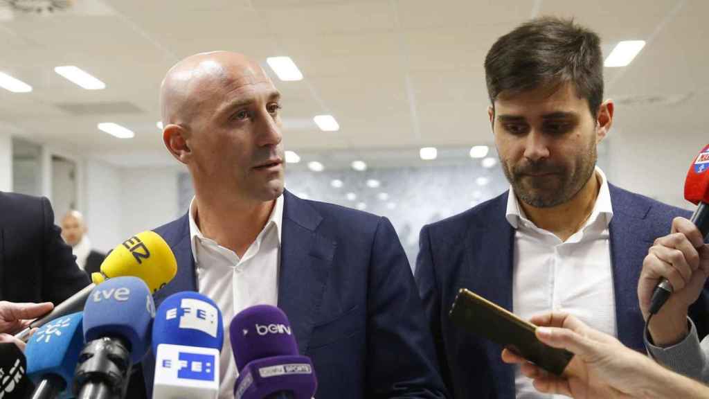 Luis Rubiales y David Aganzo en una imagen de archivo / EFE