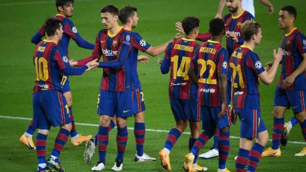 Los jugadores del Barça celebrando un gol / FC Barcelona