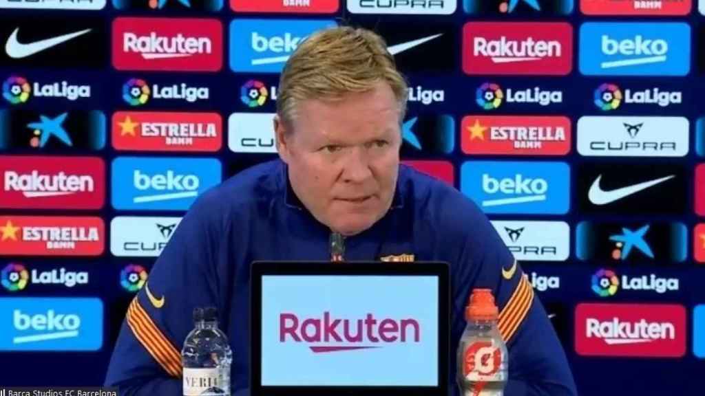 Koeman en la rueda de prensa previa al partido contra la Real Sociedad / FC BARCELONA