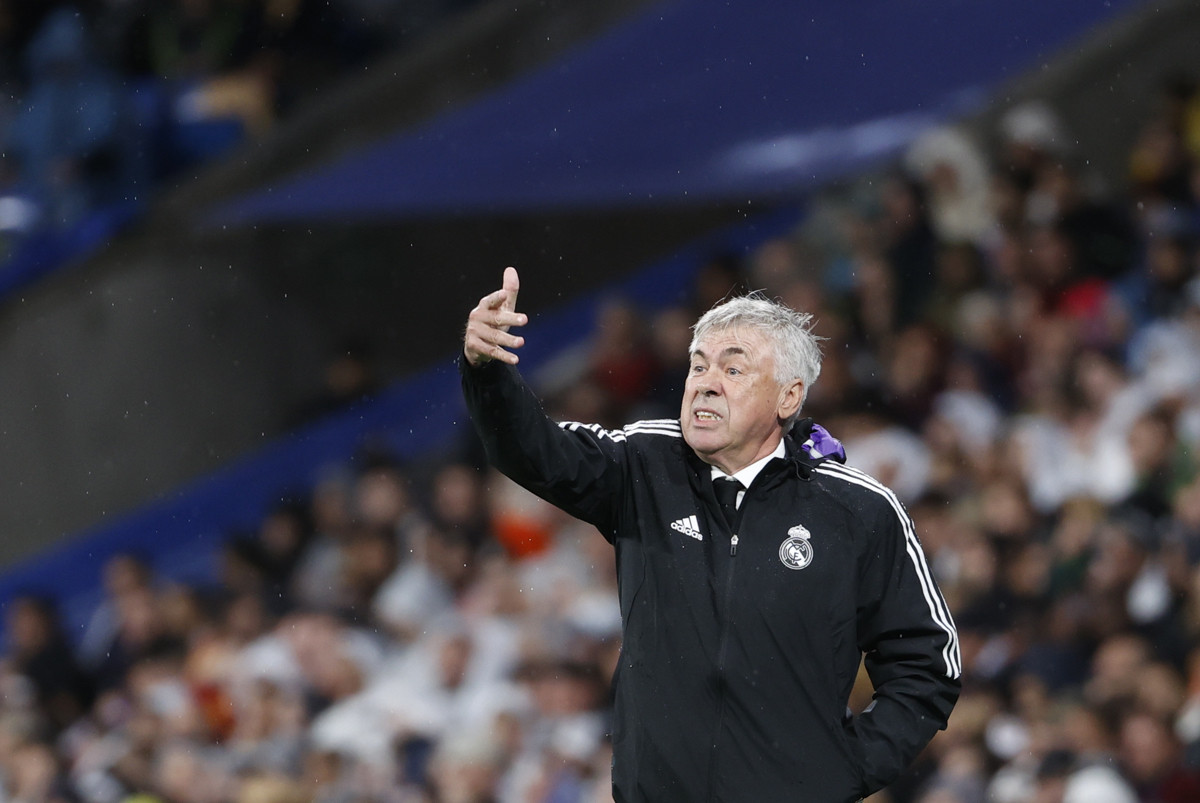 Carlo Ancelotti, dando indicaciones durante el Real Madrid Sevilla / EFE