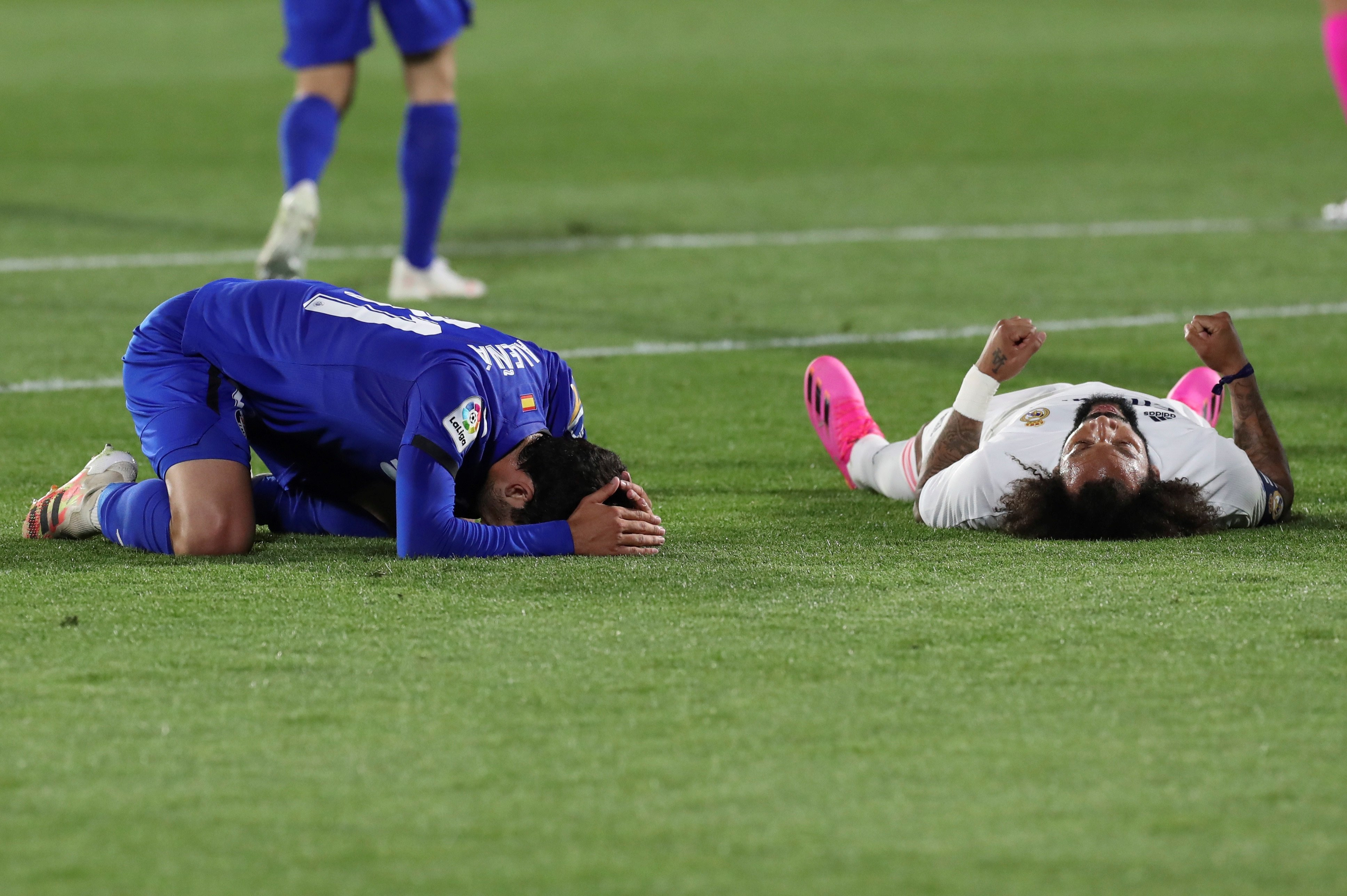 Marcelo lamentando una ocasión contra el Getafe / EFE