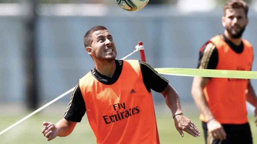 Una foto de Eden Hazard durante un entrenamiento del Real Madrid / RM