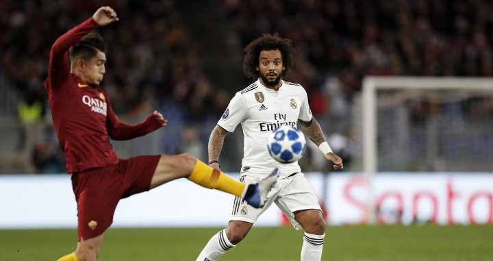 Una foto de Marcelo durante el partido frente a la Roma / EFE