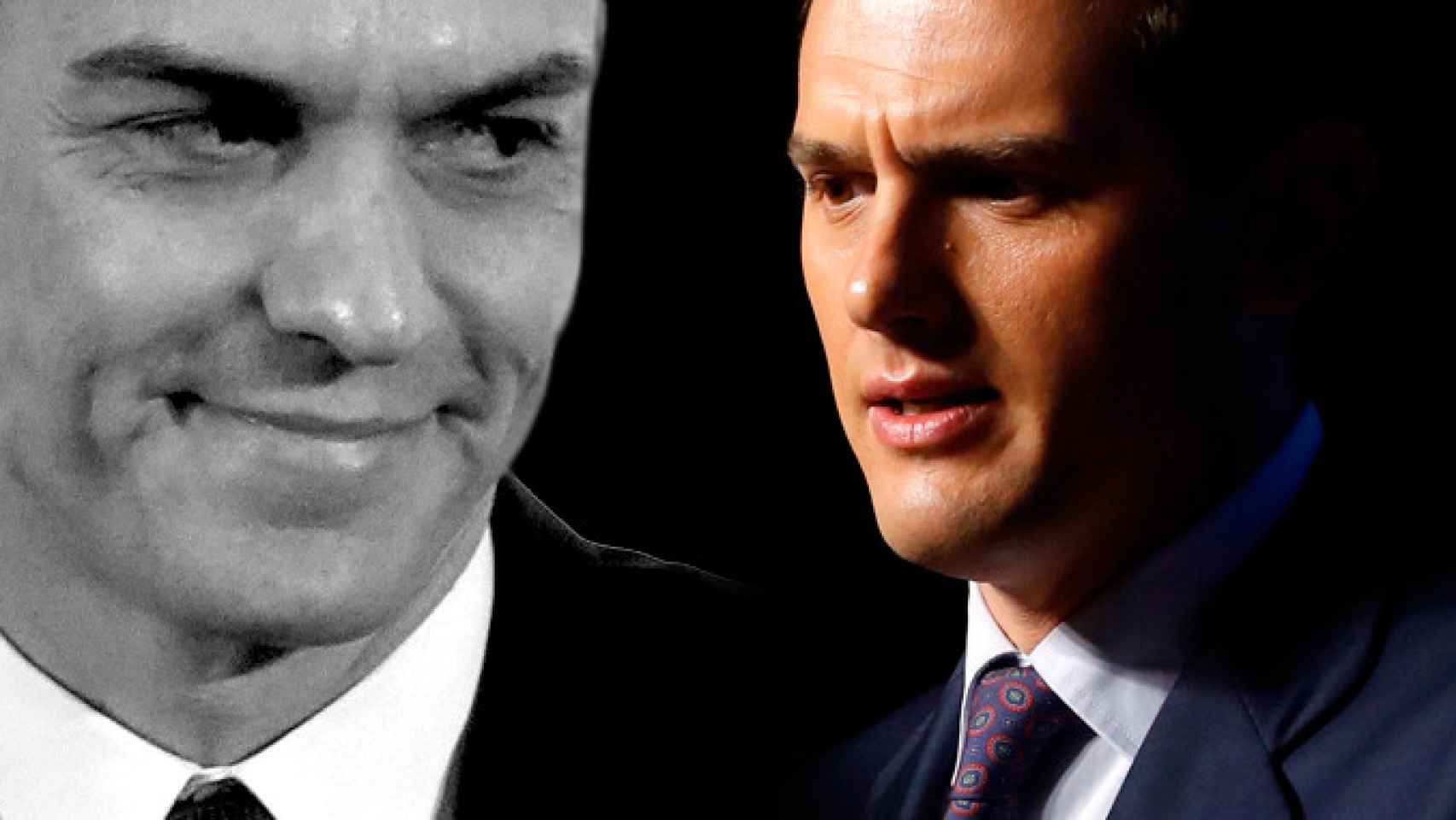 El presidente del Gobierno, Pedro Sánchez, y el presidente y candidato de Ciudadanos a la presidencia del Gobierno, Albert Rivera / CG