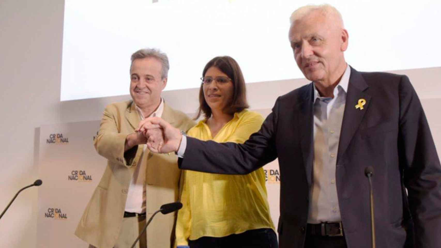 Ferran Mascarell, Gemma Geis y Toni Morral anunciaron los próximos planes de la Crida / @CRIDA