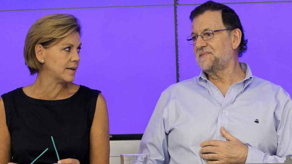 Mariano Rajoy, junto a María Dolores de Cospedal, el sábado antes del Comité Ejecutivo Nacional / EFE