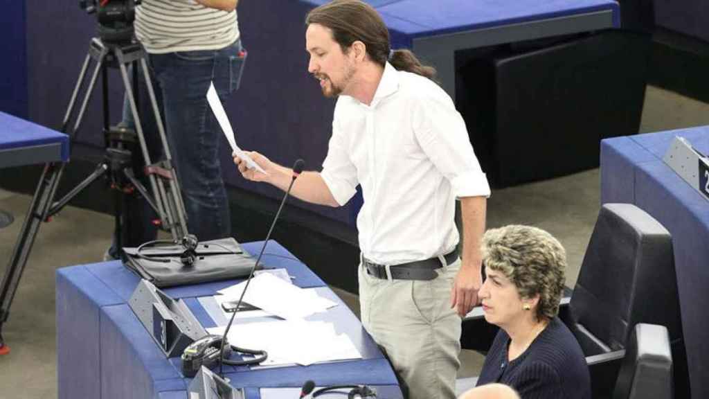 Pablo Iglesias en una de sus últimas intervenciones en el Parlamento europeo.