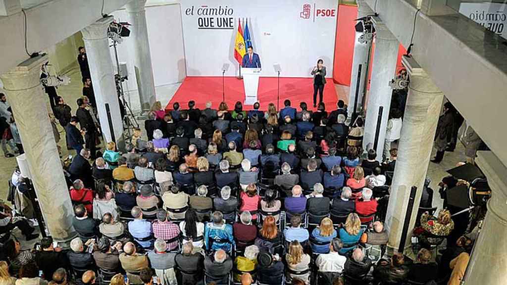 El líder del PSOE, Pedro Sánchez, durante la presentación de su propuesta de reforma constitucional federal