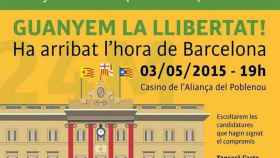 Cartel del acto de la ANC previsto para este domingo y suspendido por la falta de apoyos al manifiesto independentista