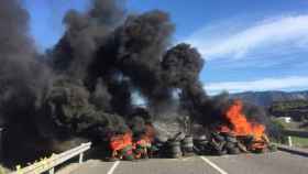 Una foto de los cortes en la carretera N-240