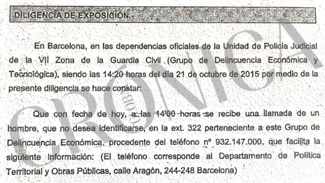 Informe de la Guadia Civil, obrante en el sumario del caso 3% / CG