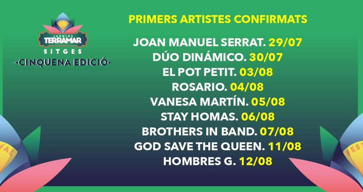 Cartel con los nueve primeros artistas confirmados