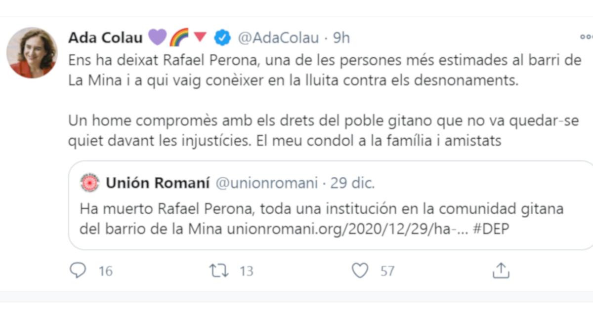 Tuit de Ada Colau