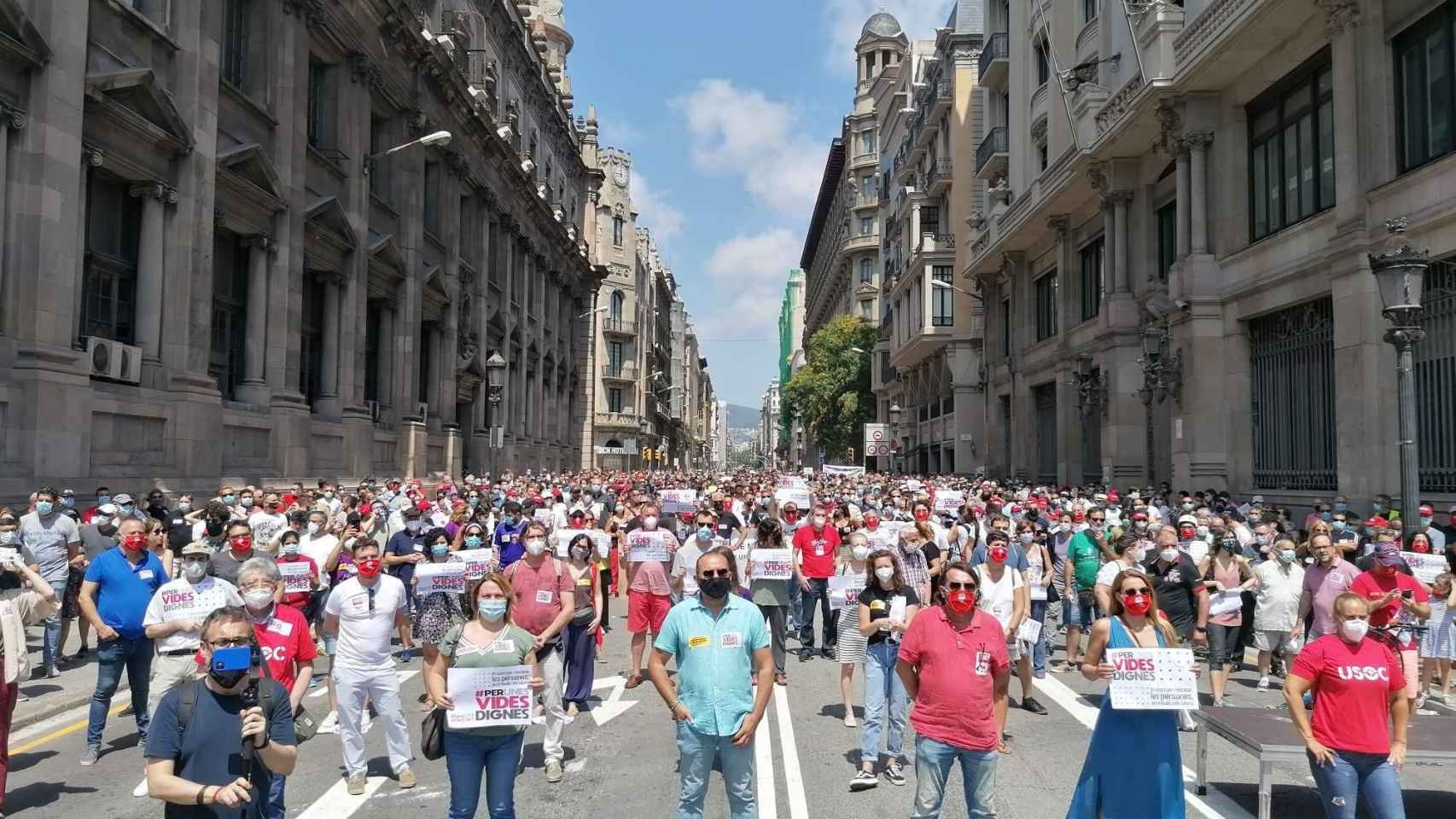 Protestas de sindicatos en Barcelona / EP