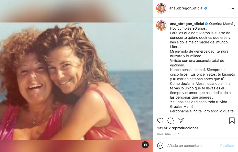 Publicación de Ana Obregón en Instagram / @ana_obregon_oficial