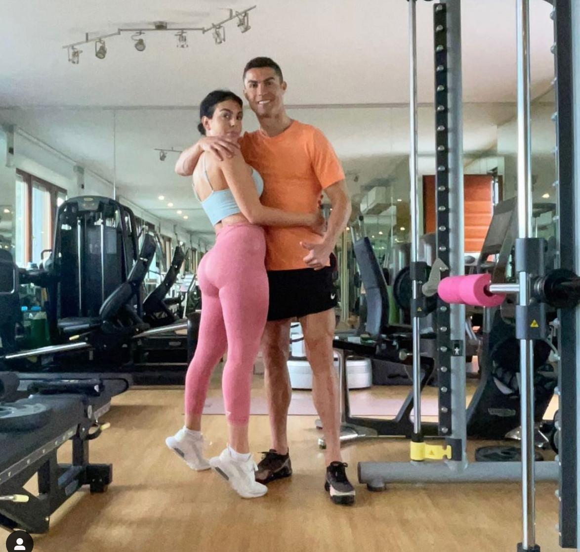 Cristiano Ronaldo y Georgina Rodríguez gimnasia