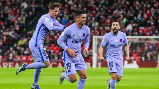 Los jugadores del Barça celebrando un gol de Ferran Torres contra el Athletic Club / FCB
