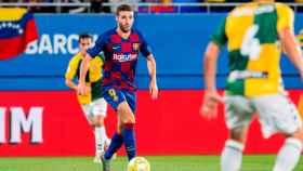 Abel Ruiz en un partido con el filial azulgrana/ EFE