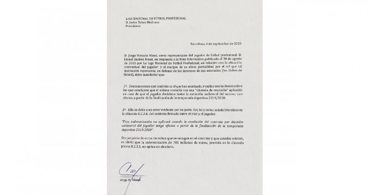 Comunicado de Jorge Messi