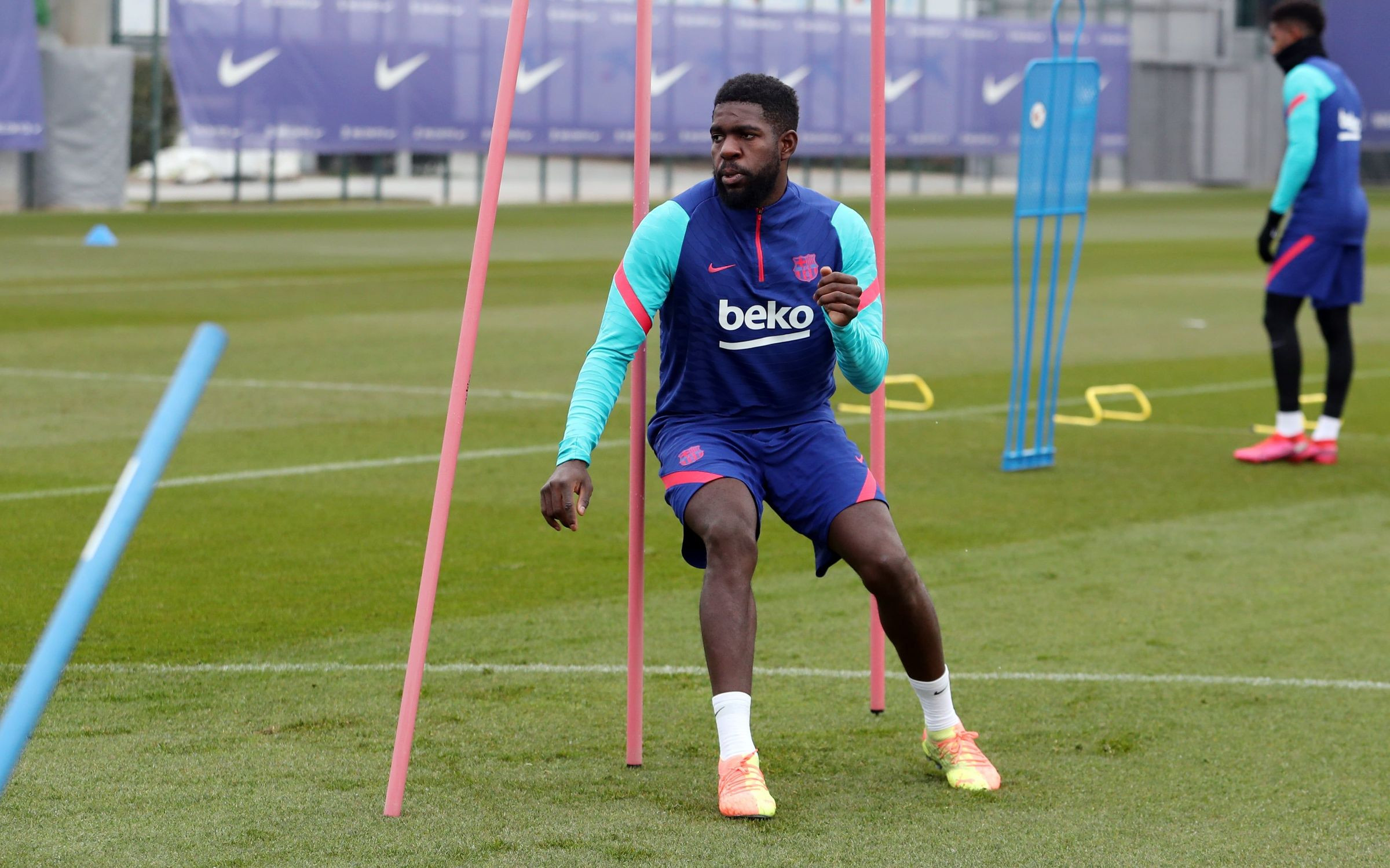 Samuel Umtiti, en un entrenamiento del Barça | FCB