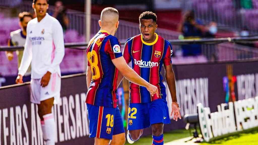 Ansu Fati, celebrando su gol contra el Real Madrid | FCB