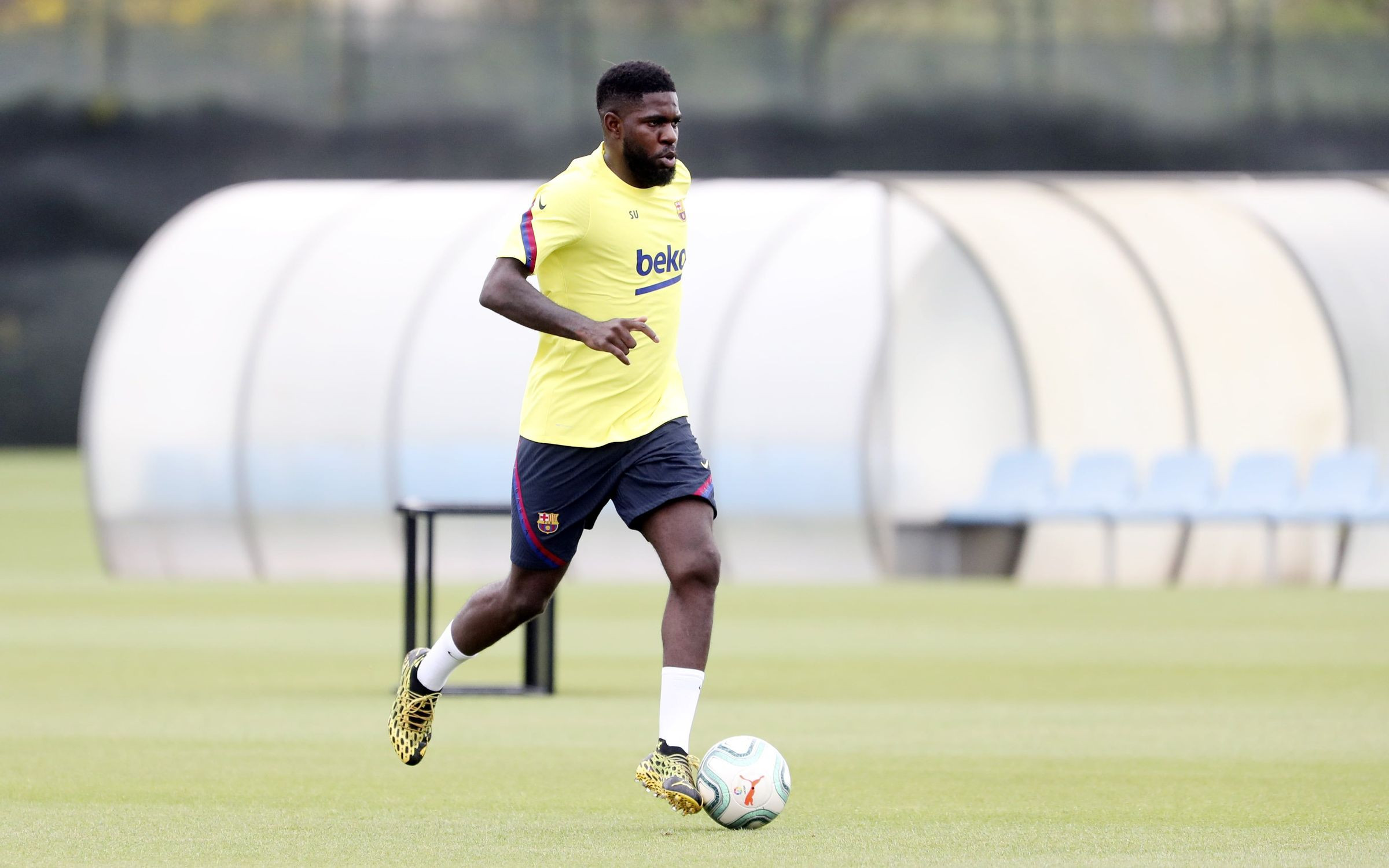 Umtiti, en un entrenamiento con el Barça | FCB