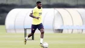 Umtiti, en un entrenamiento con el Barça | FCB