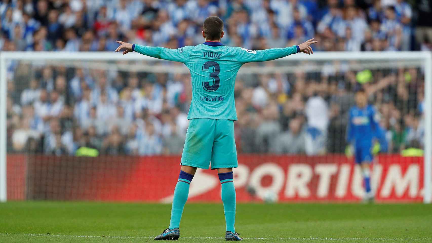 Gerard Piqué en el choque de Anoeta / EFE