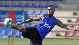 Un foto de Arturo Vidal durante un entrenamiento del Barça / FCB