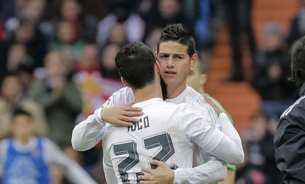 Una foto de archivo de James Rodríguez e Isco Alarcón en el Real Madrid / EFE