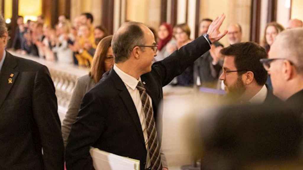 El exconsejero de Presidencia, Jordi Turull, en el Parlament para comparecer en la comisión de investigación del 155 / EUROPA PRESS