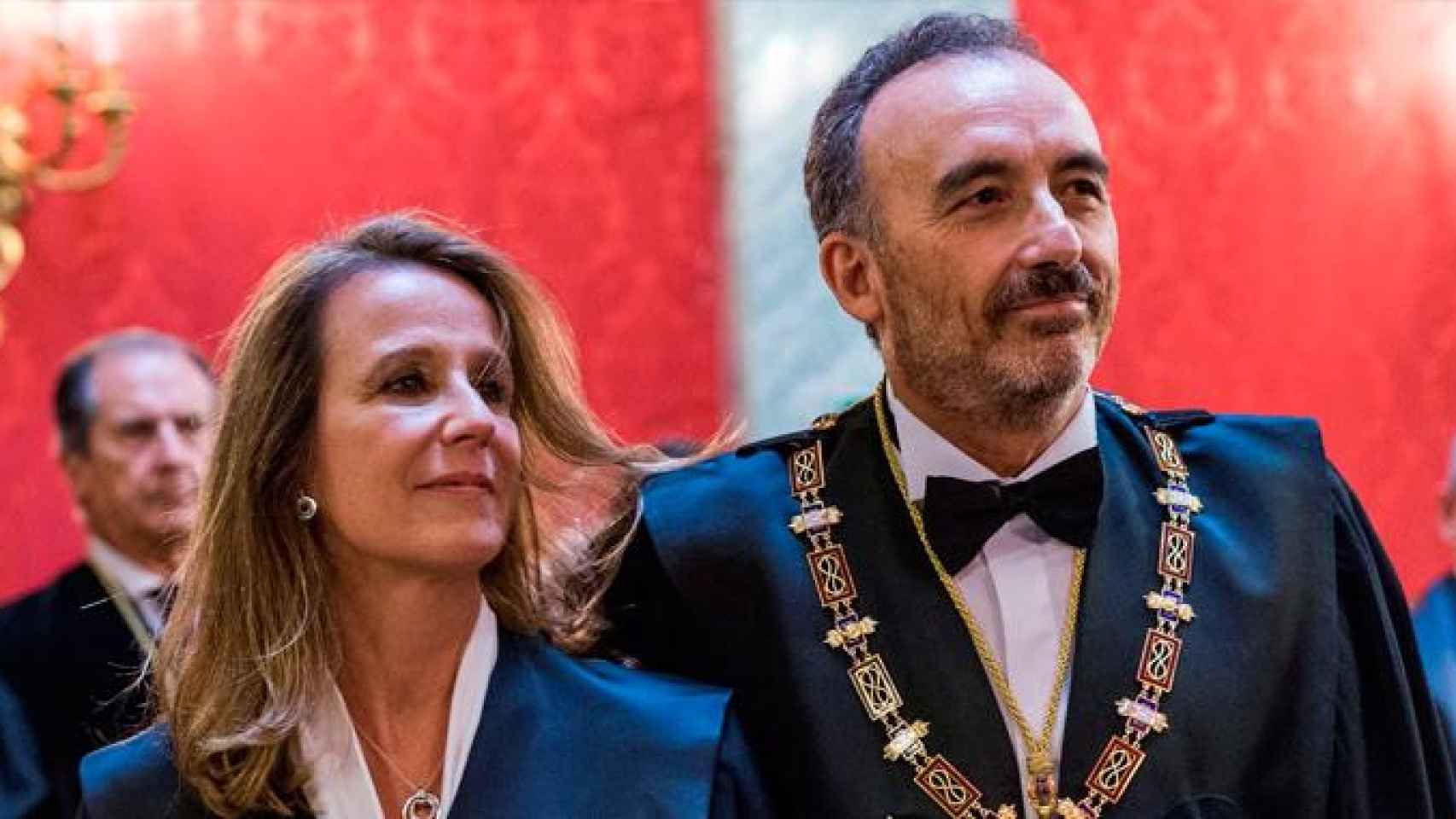 Manuel Marchena (d), que será designado nuevo presidente del Consejo General del Poder Judicial (CGPJ), en un acto oficial / EFE